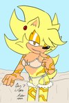 anthro bra clothed clothing crossdressing ear_piercing femboy fur garter_belt garter_straps gold_scars lingerie male piercing solo tan_body tan_fur underwear yellow_body yellow_eyes yellow_fur rubberh0es sega sonic_the_hedgehog_(series) fan_character yokubo_(joedoughboi) eulipotyphlan hedgehog mammal hi_res