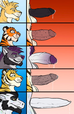 anthro beard black_beard black_facial_hair black_hair black_penis blue_eyes chart closed_smile erection facial_hair facial_markings fangs foreskin fur genitals glistening glistening_eyes gradient_penis green_eyes grey_body grey_fur hair head_markings head_tuft humanoid_genitalia humanoid_penis hybrid_genitalia hybrid_penis male male_anthro markings mouth_closed orange_body orange_fur penile_spines penis penis_chart purple_hair purple_penis red_penis side_view smile solo striped_body striped_face striped_fur stripes tapering_penis teeth tuft vein veiny_penis white_body white_fur white_penis yellow_body yellow_eyes yellow_fur hufnaar mythology hufnaar_(character) solaxe ulbrek canid canine dragon felid kangaroo macropod mammal marsupial mythological_creature mythological_scalie pantherine scalie tiger hi_res multiple_images