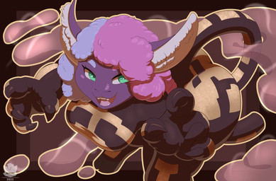 bent_over breasts butt claws clothing cosplay costume female holidays smoke tail renabu epic_games fortnite fortnite:_battle_royale halloween fee_fee spice_(fortnite) bovid caprine mammal sheep 2025 hi_res