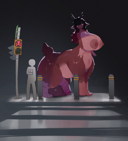 balls big_breasts big_penis bollard breasts brown_body brown_fur crosswalk dildo dildo_sitting duo fur genitals gynomorph huge_hips imminent_sex improvised_dildo improvised_sex_toy intersex penetration penis saggy_balls sex_toy traffic_light wide_hips utterangle ruby_(harupaws) deer deer_taur human mammal mammal_taur taur absurd_res hi_res