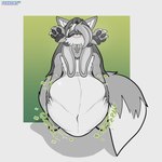 anthro anthro_pred belly big_belly duo hair male male_pred one_eye_closed oral_vore paws simple_background swallowing vore foxynoms canid canine fox lagomorph leporid mammal rabbit 1:1 absurd_res digital_media_(artwork) hi_res