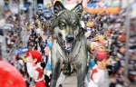 ambiguous_gender feral group holidays parade parade_float real solo_focus what unknown_artist brazilian_carnival carnival_(holiday) canid canine canis human mammal wolf