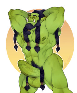 balls beard braided_hair braided_pubes facial_hair genitals green_balls green_body green_penis green_skin hair humanoid_genitalia humanoid_penis humanoid_pointy_ears long_hair long_pubes male muscular muscular_humanoid muscular_male nipples not_furry penis pointy_ears pubes solo leelikessmut blizzard_entertainment warcraft thrall_(warcraft) humanoid mammal orc absurd_res hi_res