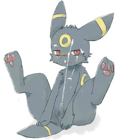 anthro anthrofied balls blush bodily_fluids cum cum_on_chest cum_on_face cum_on_own_face cum_on_self cumshot ejaculation erection genital_fluids genitals hands-free humanoid_genitalia humanoid_penis looking_at_viewer male nude open_mouth orgasm penis pokemorph quadruped red_eyes simple_background small_penis solo spread_legs spreading white_background nanashi_(pixiv) nintendo pokemon eeveelution generation_2_pokemon pokemon_(species) umbreon 2015