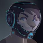 anthro armor blue_eyes clothing eyebrows fur headgear helmet jumpsuit male multicolored_body multicolored_fur science_fiction smile solo two_tone_body two_tone_fur feve kayz_(snepkayz) felid leopard mammal pantherine snow_leopard 1:1 2018 digital_drawing_(artwork) digital_media_(artwork)