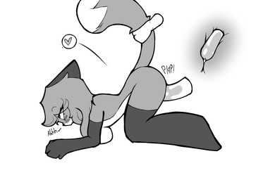 big_breasts bodily_fluids breasts butt cum cum_in_vagina cum_inside female genital_fluids onomatopoeia sound_effects text conditional_dnp namelessseal averi_(fiddleafox) animal_humanoid canid canine fox humanoid mammal mammal_humanoid absurd_res hi_res monochrome