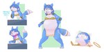 accessory anthro anthro_to_inanimate armor balled_up barefoot basic_sequence black_nose blue_body blue_fur blue_hair bottomwear bracers choker claws clothing countershade_face countershade_neck countershade_torso countershading eyes_closed feet female four_frame_image four_frame_sequence fur furgonomics geometric_background hair headpiece humor inanimate_transformation jewelry loincloth malleable_body navel necklace pressing_button pun simple_background solo spherification standing surprise tail tail_accessory tailband tattoo text thinking toe_claws toeless_(marking) transformation transformation_sequence tribal tribal_tattoo visual_pun what white_background white_body white_fur fauvfox nintendo star_fox krystal_(star_fox) canid mammal 2022 absurd_res english_text hi_res sequence