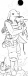 anthro arbalist cigar crossbow death duo fur holding_object holding_weapon knight laminar_armor male ranged_weapon smoke smoking warrior weapon accelerando dungeons_and_dragons dwarf_fortress hasbro wizards_of_the_coast cutebold furred_kobold furred_scalie kobold reptile scalie greyscale hi_res monochrome pen_(artwork) traditional_media_(artwork)