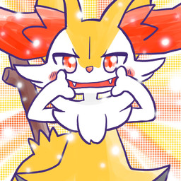 ambiguous_anthro ambiguous_gender anthro biped blush blush_stickers cute_fangs fangs front_view gesture holding_mouth_open looking_at_viewer object_in_tail open_mouth simple_background solo stick stick_in_tail tail teeth annyui0611 nintendo pokemon braixen canid generation_6_pokemon mammal pokemon_(species) 1:1 2024 digital_drawing_(artwork) digital_media_(artwork) half-length_portrait hi_res japanese_description portrait translated_description