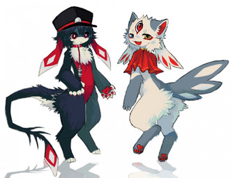 3_eyes 5_fingers :< :d ambiguous_anthro ambiguous_gender anthro black_clothing black_hat black_headwear blue_body blue_eyes blue_fur blue_hair blue_tail cheek_tuft clothed clothed_ambiguous clothed_anthro clothing collar countershade_fur countershading duo facial_tuft fangs feet fingerless_(marking) fingers fur gloves_(marking) grey_ears grey_tail hair hat headgear headwear heterochromia hindpaw kemono leg_markings markings multi_eye multicolored_body multicolored_ears multicolored_fur multicolored_tail open_mouth open_smile pawpads paws pupils red_body red_collar red_countershading red_ears red_eyes red_inner_ear red_pawpads shadow short_hair simple_background smile socks_(marking) standing tail tan_body tan_fur teeth tuft two_tone_ears white_background white_body white_countershading white_ears white_feet white_fingers white_fur white_pupils white_tail yellow_eyes jejejunum mythology robin_(jejejunum) dragon furred_dragon furred_scalie hybrid mythological_creature mythological_scalie scalie 2025 digital_media_(artwork) full-length_portrait hi_res portrait