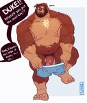 anthro balls beard big_pecs clothing dialogue dressing ellipsis facial_hair genitals glans holding_clothing holding_object holding_underwear humanoid_genitalia humanoid_penis male musclegut muscular muscular_anthro muscular_arms muscular_male nipples nude offscreen_character pecs penis roommate solo speech_bubble text underwear walk-in toastyfuzzbuns duke_(toastyfuzzbuns) canid canine canis domestic_dog mammal 2022 absurd_res digital_media_(artwork) english_text hi_res