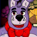 anthro black_nose bow_tie fur male purple_body purple_fur red_eyes solo freddynsfwgay five_nights_at_freddy's scottgames bonnie_(fnaf) hare lagomorph leporid mammal rabbit 1:1 hi_res icon