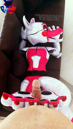 anthro colored_nails dialogue feet female foot_fetish foot_focus foot_play footjob looking_at_viewer looking_back looking_pleasured machine male male/female nails painted_claws penile seductive sex text two-footed_footjob rookieanimator210 qutiix_(modeler) five_nights_at_freddy's scottgames sister_location funtime_foxy_(fnaf) animatronic canid canine fox mammal robot robot_anthro 2025 3d_(artwork) 4k 9:16 absurd_res digital_media_(artwork) english_text hi_res