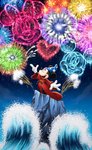 anthro clothing fireworks gloves handwear hat headgear headwear heart_symbol male night open_mouth open_smile robe rock sky smile solo star starry_sky water wizard_hat sh_disney disney mickey_mouse minnie_mouse mammal mouse murid murine rodent 2020 hi_res