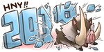 ambiguous_gender brown_body brown_fur destruction feral fur hooves ice mane open_mouth pink_nose running solo speed_lines tongue_showing tusks white_mane canes-cm capcom chinese_zodiac monster_hunter new_year_2019 year_of_the_pig bullfango mammal primatius suid suine sus_(pig) wild_boar 2:1