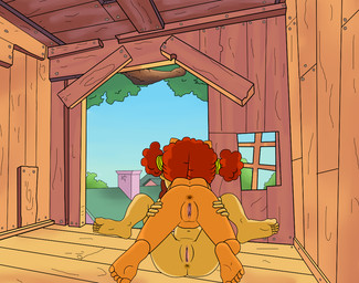 anthro anus duo female female/female genitals hair navel nude pigtails rear_view red_hair spread_legs spreading vulva young young_anthro tralalal arthur_(series) muffy_crosswire sue_ellen_armstrong domestic_cat felid feline felis haplorhine mammal monkey primate 2015