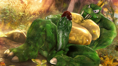 anthro balls big_balls big_penis bloodshot_eyes bodily_fluids claws crown crown_only dirt genital_fluids genitals glistening glistening_body gold_(metal) gold_jewelry green_body green_scales headgear headgear_only huge_balls huge_penis humanoid_genitalia humanoid_penis jewelry light logo male nature nude obese obese_male on_ground overweight overweight_anthro overweight_male penis pirate_hat plant precum presenting presenting_penis public scales sharp_teeth solo sunlight sweat sweaty_body teeth tree white_claws moonwulf donkey_kong_(series) nintendo king_k._rool alligator alligatorid crocodile crocodilian kremling reptile scalie 16:9 2025 3d_(artwork) artist_logo digital_media_(artwork) hi_res source_filmmaker_(artwork) widescreen