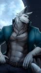 abs anthro clothed clothing fur male muscular muscular_anthro muscular_male pecs solo ig1119 canid canine canis mammal wolf 2018 hi_res