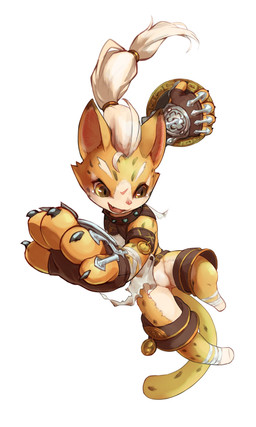 anthro armor bandage bandaged_foot bottomless brown_eyes clothed clothing fangs featureless_crotch frisbee fur gauntlets gloves hair handwear male markings multicolored_body multicolored_fur solo spots spotted_body spotted_fur tail teeth two_tone_body two_tone_fur white_body white_fur white_hair yellow_body yellow_fur kuroisumi caravan_stories deogigi felid feline gessy humanoid mammal serval 2021 hi_res