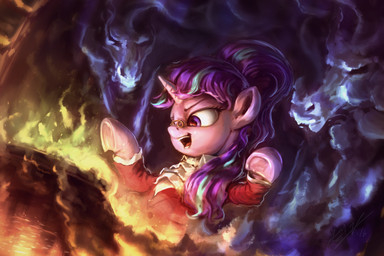cauldron clothing dress eyewear female feral fire fur glasses group hair horn insane inside multicolored_hair open_mouth pink_body pink_fur purple_eyes smoke two_tone_hair assasinmonkey friendship_is_magic hasbro my_little_pony mythology snowfall_frost_(mlp) starlight_glimmer_(mlp) equid equine ghost mammal mythological_creature mythological_equine spirit unicorn windigo_(mlp) 2016 3:2 digital_media_(artwork) digital_painting_(artwork) hi_res painting_(artwork)