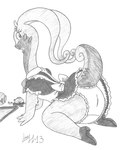 all_fours anthro big_butt bow_ribbon butt clothing container cup footwear furgonomics high_heels huge_butt looking_back maid_uniform panties panty_shot pumps shoes solo tail tea_cup tray underwear uniform limpurtikles nintendo pokemon generation_6_pokemon goodra pokemon_(species) 2013 graphite_(artwork) hi_res monochrome traditional_media_(artwork)