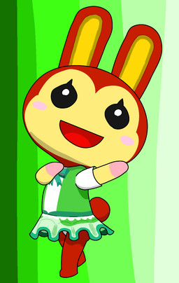blush blush_stickers blushing_at_viewer bow_ribbon bulge butt clothed clothing female fur green_background long_ears panties red_body red_fur simple_background skimpy smile smiling_at_viewer solo underwear rob-posa animal_crossing nintendo bunnie_(animal_crossing) humanoid lagomorph leporid mammal rabbit hi_res