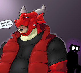 almost_fully_inside annoyed anthro anthro_pred anthro_prey black_clothing black_shirt black_topwear blue_eyes brown_body brown_fur casual_vore clothed_pred clothing dialogue duo ear_fins feet_first fin fur grey_background group head_in_mouth horn humiliation larger_pred male male/male male_pred muscular muscular_pred oral_vore public public_humiliation public_vore red_body red_clothing red_topwear red_vest shirt simple_background size_difference smile surprised talking_to_pred topwear trio unimpressed vest vore whiskers wide_eyed willing_pred pandottermon mythology ambiguous_species dragon mammal mustelid mythological_creature mythological_scalie otter scalie 2026 colored hi_res
