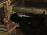 bodily_fluids breasts brown_hair clothed clothing female female_prey feral feral_pred hair human_prey nipples oral_vore saliva topless vore werewolfcz equid equine horse human mammal 3d_(artwork) 4:3 digital_media_(artwork) hi_res