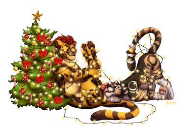 animal_genitalia animal_penis ass_up christmas_decorations christmas_tree duo entangled feline_genitalia feline_penis female feral fur genitals holidays licking male male/female markings oral pawpads paws penile penile_spines penis penis_lick plant raised_leg raised_tail sex simple_background spots spotted_body spotted_fur striped_body striped_fur stripes tail tongue tongue_out tree white_background xtreme3246 christmas fan_character mlezi_(chaosfire) cheetah felid feline hybrid lion mammal pantherine tiger 2020 absurd_res character_request hi_res