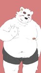 angry anthro belly big_belly blush bulge clothing ear_piercing ear_ring eyes_closed kemono male moobs navel nipples overweight overweight_male piercing ring_piercing simple_background solo underwear menmen_kesinn bear mammal polar_bear ursine 2024 9:16 hi_res