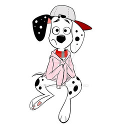 black_body black_fur black_nose black_spots clothing collar feral fur grey_cap grey_clothing grey_hat grey_headwear hat headgear headwear heterochromatic_ears hoodie male pawpads pink_clothing pink_hoodie pink_pawpads pink_topwear red_collar solo spots toony topwear white_body white_fur nickick90 101_dalmatian_street 101_dalmatians disney dylan_(101_dalmatians) canid canine canis dalmatian domestic_dog mammal 1:1