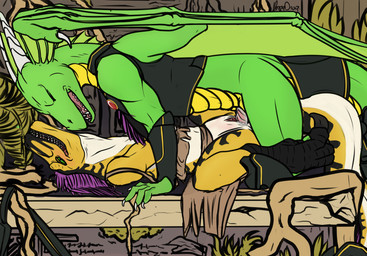 anthro anthro_on_anthro armor bodily_fluids clenched_teeth cum cum_in_vagina cum_inside detailed_background duo female female_on_bottom female_penetrated genital_fluids looking_pleasured male male/female male_on_top male_penetrating male_penetrating_female on_bottom on_top penetration penile penile_penetration penis_in_vagina sex tail teeth temple vaginal vaginal_penetration wings herpydragon lykenzealot mythology arc_(arcnova) dinosaur dragon mythological_creature mythological_scalie prehistoric_species reptile scalie