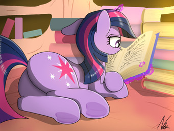 book butt female feral glowing glowing_horn hooves horn library magic reading solo telekinesis underhoof noomeralf friendship_is_magic hasbro my_little_pony mythology twilight_sparkle_(mlp) equid equine mammal mythological_creature mythological_equine unicorn 4:3 absurd_res hi_res