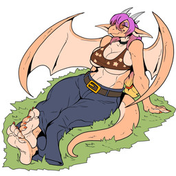 5_toes abs anthro arm_support bare_shoulders barefoot belt big_breasts blonde_hair bottomwear breasts choker cleavage clothed clothing colored_nails crop_top crossed_feet crossed_legs denim denim_bottomwear denim_clothing eyes_closed eyewear feet female floral_pattern gradient_hair hair horn humanoid_feet humanoid_hands jeans jewelry long_hair midriff nails navel necklace non-mammal_breasts non-mammal_navel notched_ear orange_nails oversized_bottomwear oversized_clothing oversized_pants pants plantigrade pointy_ears purple_hair shirt simple_background sitting smile soles solo sunglasses tail tied_hair toes topwear under_boob white_background ceehaz mythology myra_(zp92) dragon mythological_creature mythological_scalie scalie 1:1 2024 hi_res