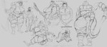 2024 anthro areola armor axe between_breasts big_breasts big_butt biped breasts butt digital_media_(artwork) doctordj duo elden_ring female fromsoftware headgear helmet hi_res holding_axe holding_object huge_butt human larger_anthro larger_female male mammal monochrome murid murine nipples rat rodent size_difference sketch smaller_human tarnished_(elden_ring) walking