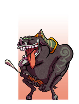 animal_genitalia animal_penis anthro ball_grab balls bent_legs black_eyes bodily_fluids brown_body clothing cum cumshot ejaculation erection genital_fluids genitals green_sclera hand_on_penis headgear headwear hooves lips looking_pleasured male masturbation narrowed_eyes on_model on_style open_mouth overweight overweight_male penis pleased_expression porcine_penis simple_background smile snout solo spread_legs spreading standing standing_masturbation tail tattoo teeth teeth_showing thick_lips tongue tongue_out vein veiny_penis bob-jiggles nintendo the_legend_of_zelda wind_waker blin_(tloz) domestic_pig mammal moblin suid suine sus_(pig) absurd_res hi_res