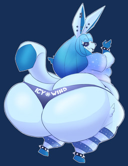 anthro big_butt bracelet butt ear_piercing eyeliner femboy jewelry looking_at_viewer looking_back looking_back_at_viewer makeup male piercing solo spiked_bracelet spikes aimbot-jones nintendo pokemon sera_(aimbot-jones) eeveelution generation_4_pokemon glaceon pokemon_(species) alpha_channel hi_res nonbinary_(lore)