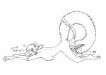 anthro autocunnilingus bodily_fluids breasts deep_cunnilingus dildo drooling female genital_fluids heart_symbol licking masturbation nipples oral oral_masturbation saliva sex_toy simple_background solo tail tail_autocunnilingus tail_cunnilingus tail_mouth tongue tongue_out toying_self unusual_anatomy unusual_tail vaginal vaginal_fluids vaginal_masturbation klizzy canid canine mammal tailmouth_(species) absurd_res hi_res line_art monochrome