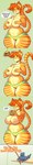 ambiguous_gender anthro areola big_breasts breasts burger clothed clothing covering covering_breasts covering_self duo eating erect_nipples female food munch_(sound_effect) navel nipples onomatopoeia repeated_text sound_effects text thick_thighs topless wide_hips jaeh loree avian bird domestic_cat felid feline felis mammal 2016 absurd_res english_text hi_res long_image tall_image