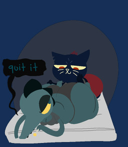 anthro anthro_on_anthro bed big_butt blue_body blue_fur breasts butt cigarette clothing duo dyed_fur eyelashes fangs female female/female fur furniture green_body green_eyes green_skin half-closed_eyes hand_on_butt huge_butt huge_hips humanoid_hands looking_back lying narrowed_eyes notched_ear on_front panties red_eyes resting shirt simple_background smile smoking smug t-shirt tailless teeth text topwear undershirt underwear unimpressed whiskers wide_hips yellow_sclera maddeku night_in_the_woods bea_santello mae_borowski alligator alligatorid crocodile crocodilian domestic_cat felid feline felis mammal reptile scalie alpha_channel english_text