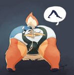 after_transformation ambiguous_gender anthro belly big_belly biped bulge butt clothing clothing_transformation duo fur inanimate_transformation male male/ambiguous orange_body orange_fur overweight overweight_male simple_background torn_clothing transformation underwear underwear_transformation wearing_clothing_character izvy_(artist) izvy ray_the_buck ailurid deer mammal red_panda digital_media_(artwork) hi_res