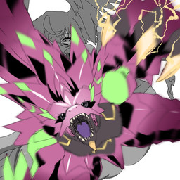 anthro male pink_body roaring sharp_teeth teeth gerusyu bandai_namco digimon digimon_beatbreak armalizamon digimon_(species) scalie 1:1 hi_res