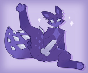 3_fingers 3_toes animal_genitalia anthro balls big_tail bodily_fluids digitigrade dripping feet fingers fur genital_fluids genitals glistening glistening_genitalia knot knotted_penis leaning male mouthless penile_spines penis precum precum_drip purple_body raised_leg sheath sitting solo spiked_tail spikes spikes_(anatomy) spread_legs spreading tail toes white_eyes white_penis pitstopcheetah rain_world videocult spearmaster_(rain_world) slugcat blue_and_white hi_res monochrome nonbinary_(lore)