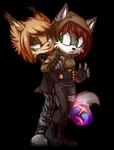 anarchy_symbol anthro clothed clothing duo female fully_clothed hug male male/female stalker topazice s.t.a.l.k.e.r. makrosh_lynx canid canine canis felid feline lynx mammal wolf alpha_channel