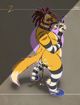 ambiguous_gender anal anal_penetration anthro bdsm bondage bound buttplug buttplug_in_ass buttplug_insertion clothing collar cuff_(restraint) dreadlocks footwear muzzle_(object) muzzled object_in_ass penetration plug_(sex_toy) plug_insertion restraints sex_toy sex_toy_in_ass sex_toy_insertion slightly_chubby solo rj_zenith crocs jay_(rj_zenith) herpestid mammal mongoose hi_res nonbinary_(lore)