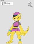 anthro bottomwear bracelet clothing cropped_sweater female hat headgear headwear jewelry leg_bracelet miniskirt skirt solo sweater tail topwear turtleneck yellow_body yellow_skin meatboom nintendo pokemon fan_character abra generation_1_pokemon pokemon_(species) hi_res