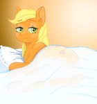 clothing female feral lying on_side solo translucent translucent_clothing fmike friendship_is_magic hasbro my_little_pony applejack_(mlp) equid equine horse mammal pony hi_res