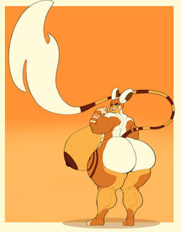 anthro big_breasts big_butt biped breasts brown_sclera butt female huge_breasts huge_butt huge_thighs looking_at_viewer looking_back looking_back_at_viewer muscular muscular_female solo standing thick_thighs white_eyes giselle_orochi nintendo pokemon generation_7_pokemon pokemon_(species) regional_form_(pokemon) absurd_res hi_res