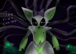 4_fingers anthro black_nose blush breasts dialogue female fingers fur genitals glowing glowing_eyes green_body green_fur hair looking_at_viewer machine nipples nude purple_nipples purple_pussy pussy simple_background small_breasts solo tentacles text white_body white_fur young e-01 five_nights_at_freddy's five_nights_at_freddy's_world scottgames tangle_(fnaf) animatronic canid canine fox mammal robot 2016 digital_media_(artwork) english_text hi_res