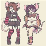 alternate_costume anthro clothing_swap duo female female/female sketchy artkett1412 ysundae ysundaevt vtuber ysundae_(character) ysunrat mammal murid murine rat rodent digital_drawing_(artwork) digital_media_(artwork) digital_painting_(artwork) sketch